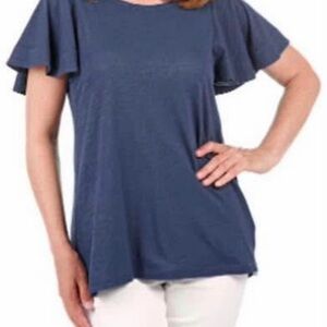 Women's Flutter Sleeve Top - Blue